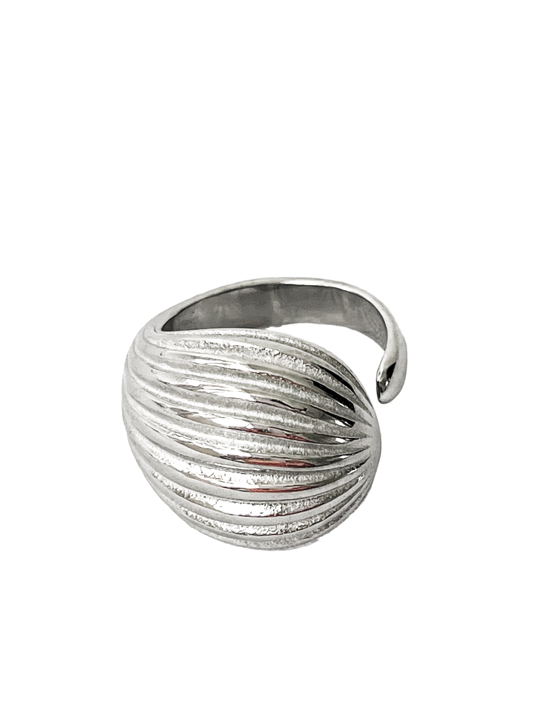 Malena Striped Adjustable Ring