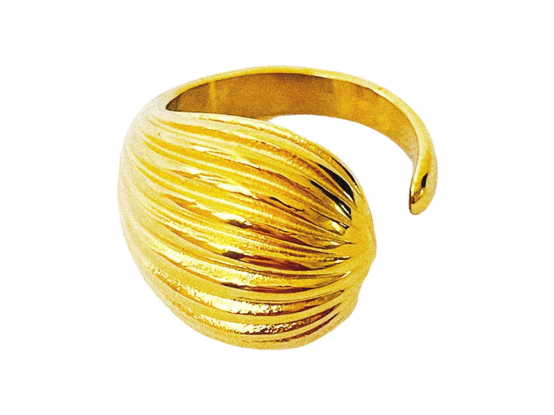 Malena Striped Adjustable Ring